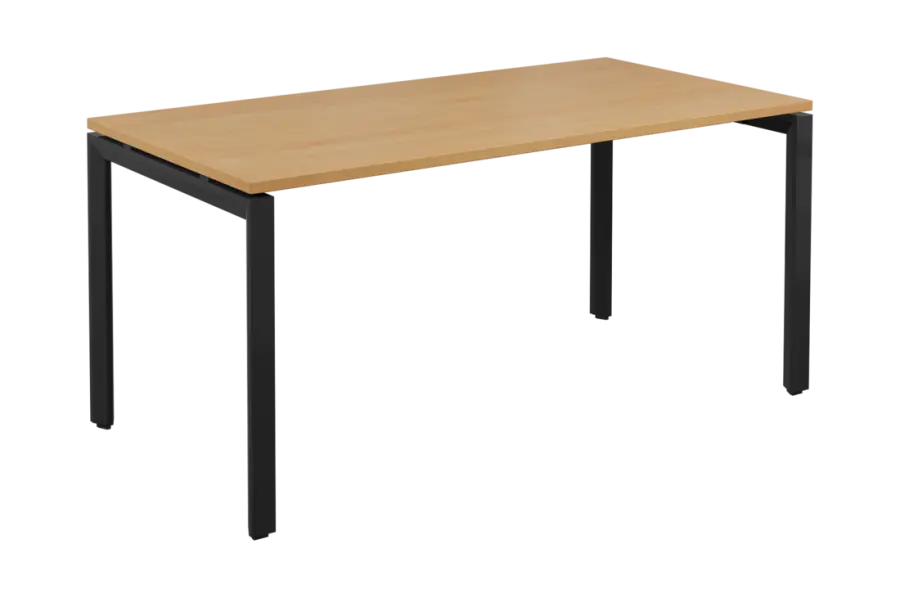 SEK-U - 16 stůl kancelářský, kovová podnož černá, deska 25 mm, široký 1600 mm, javor horský